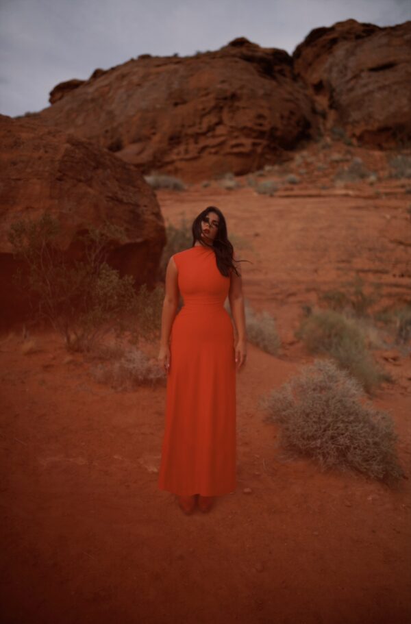 Contour Dress (Cap Sleeve) | Mocktail Collection - Scarlet - Image 3