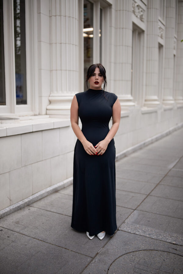 Contour Dress (Cap Sleeve) | Mocktail Collection - Onyx - Image 2