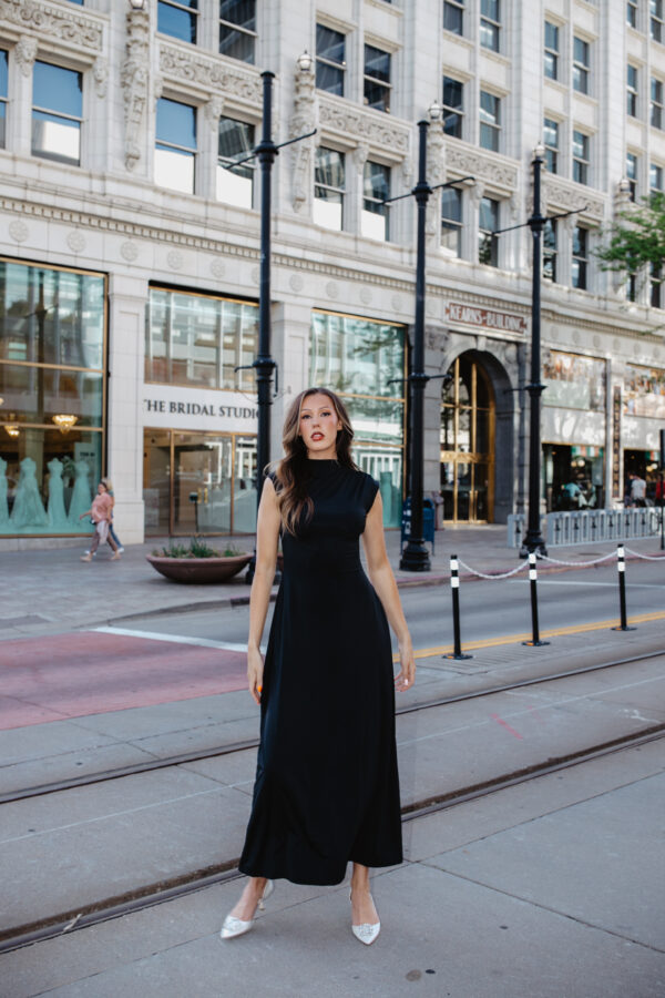 Contour Dress (Cap Sleeve) | Mocktail Collection - Onyx - Image 4