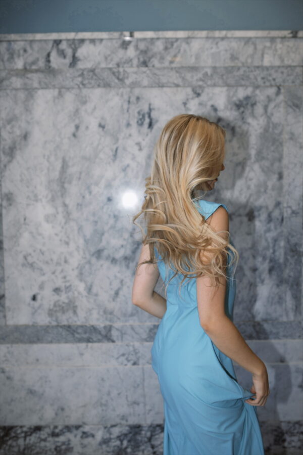 Contour Dress (Cap Sleeve) | Mocktail Collection - Baby Blu - Image 5