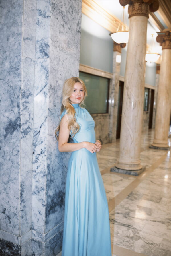 Contour Dress (Cap Sleeve) | Mocktail Collection - Baby Blu - Image 6