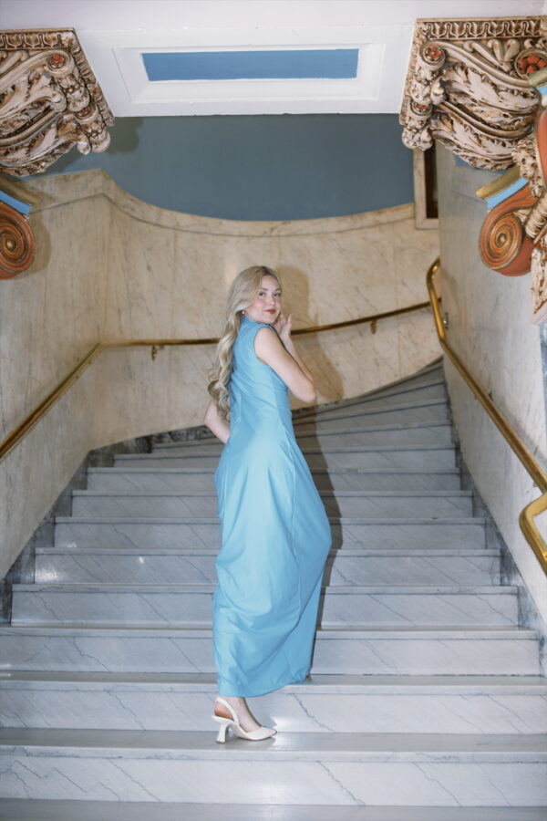Contour Dress (Cap Sleeve) | Mocktail Collection - Baby Blu - Image 7